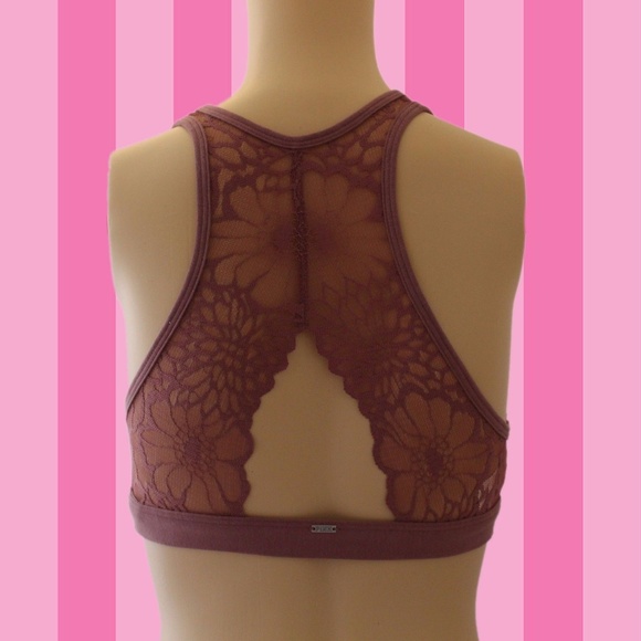 NWT- VS PINK LACE RACERBACK SPORTS BRA 1 left - Picture 1 of 2
